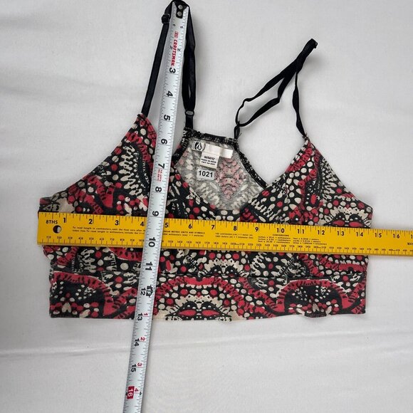 Volcom‎ Printed Crop Bralette Scoop Neck Adjustable Straps Mid-Racerback M - Picture 8 of 8